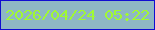 文字の大きさ：2、枠の色：100dd1、背景の色：8eb7c4、文字の色：a0f933 無料ブログパーツのブログ時計