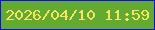 文字の大きさ：4、枠の色：100de7、背景の色：63aa33、文字の色：f8e55e 無料ブログパーツのブログ時計