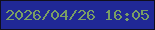 文字の大きさ：2、枠の色：100f1d、背景の色：202896、文字の色：7a9e64 無料ブログパーツのブログ時計