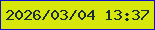 文字の大きさ：5、枠の色：100fcf、背景の色：d7e70c、文字の色：182d36 無料ブログパーツのブログ時計