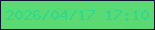 文字の大きさ：4、枠の色：101130、背景の色：5bda74、文字の色：31d890 無料ブログパーツのブログ時計