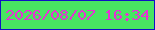文字の大きさ：2、枠の色：1011c5、背景の色：48e562、文字の色：e730d4 無料ブログパーツのブログ時計