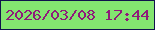 文字の大きさ：1、枠の色：10124c、背景の色：83e570、文字の色：8f1a7a 無料ブログパーツのブログ時計
