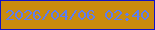 文字の大きさ：4、枠の色：1012c7、背景の色：ca8b0e、文字の色：5e7df0 無料ブログパーツのブログ時計