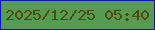 文字の大きさ：2、枠の色：1013bd、背景の色：579a53、文字の色：534810 無料ブログパーツのブログ時計