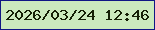 文字の大きさ：5、枠の色：101785、背景の色：cbeabe、文字の色：152006 無料ブログパーツのブログ時計