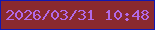文字の大きさ：3、枠の色：1018b2、背景の色：8a292f、文字の色：b269e7 無料ブログパーツのブログ時計