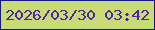 文字の大きさ：4、枠の色：101985、背景の色：c8db74、文字の色：4e25a5 無料ブログパーツのブログ時計
