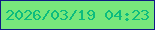 文字の大きさ：4、枠の色：101a85、背景の色：78e77c、文字の色：0dbc7e 無料ブログパーツのブログ時計