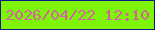 文字の大きさ：2、枠の色：101a87、背景の色：7ef508、文字の色：d461a0 無料ブログパーツのブログ時計
