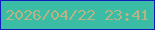 文字の大きさ：4、枠の色：101dbb、背景の色：3abda4、文字の色：b7b385 無料ブログパーツのブログ時計