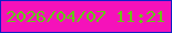 文字の大きさ：2、枠の色：1020c7、背景の色：f512ba、文字の色：66c715 無料ブログパーツのブログ時計