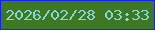 文字の大きさ：5、枠の色：1024f9、背景の色：3f7825、文字の色：86d7d3 無料ブログパーツのブログ時計