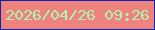 文字の大きさ：3、枠の色：1025b4、背景の色：ee837d、文字の色：aff2b3 無料ブログパーツのブログ時計