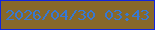 文字の大きさ：4、枠の色：1025df、背景の色：87682a、文字の色：3678d3 無料ブログパーツのブログ時計
