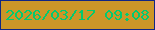 文字の大きさ：2、枠の色：102685、背景の色：cc9628、文字の色：03c970 無料ブログパーツのブログ時計