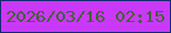 文字の大きさ：3、枠の色：102973、背景の色：ca39f9、文字の色：406039 無料ブログパーツのブログ時計