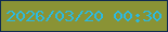 文字の大きさ：2、枠の色：102a52、背景の色：8a9335、文字の色：2bbae1 無料ブログパーツのブログ時計