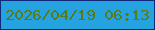 文字の大きさ：5、枠の色：102a7b、背景の色：25a2e0、文字の色：567b18 無料ブログパーツのブログ時計