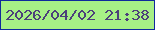 文字の大きさ：2、枠の色：102a9c、背景の色：a7f086、文字の色：4c407a 無料ブログパーツのブログ時計