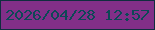 文字の大きさ：1、枠の色：102d3f、背景の色：822f88、文字の色：0d4856 無料ブログパーツのブログ時計