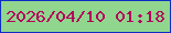 文字の大きさ：1、枠の色：102dc7、背景の色：90d68f、文字の色：b4035b 無料ブログパーツのブログ時計