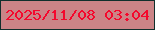 文字の大きさ：1、枠の色：102f2c、背景の色：cb8487、文字の色：f4082d 無料ブログパーツのブログ時計