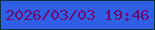 文字の大きさ：4、枠の色：10313e、背景の色：2f60e4、文字の色：6e0771 無料ブログパーツのブログ時計