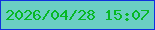 文字の大きさ：2、枠の色：1031de、背景の色：6bcfc3、文字の色：07b824 無料ブログパーツのブログ時計