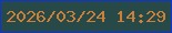 文字の大きさ：2、枠の色：1034d3、背景の色：274a49、文字の色：cb7f37 無料ブログパーツのブログ時計