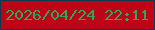 文字の大きさ：4、枠の色：10384e、背景の色：be0418、文字の色：32a653 無料ブログパーツのブログ時計