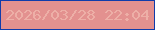 文字の大きさ：3、枠の色：103caa、背景の色：e3918f、文字の色：edafa7 無料ブログパーツのブログ時計