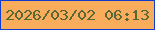 文字の大きさ：1、枠の色：103dce、背景の色：f9ac5c、文字の色：576736 無料ブログパーツのブログ時計