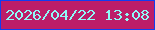 文字の大きさ：5、枠の色：103df1、背景の色：bc1d69、文字の色：8ff9f7 無料ブログパーツのブログ時計