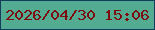 文字の大きさ：4、枠の色：103e5c、背景の色：53ac91、文字の色：7d0c11 無料ブログパーツのブログ時計