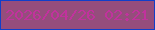 文字の大きさ：2、枠の色：103fc9、背景の色：954d7c、文字の色：c1329d 無料ブログパーツのブログ時計