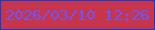 文字の大きさ：5、枠の色：103fcc、背景の色：c6354b、文字の色：6757ff 無料ブログパーツのブログ時計