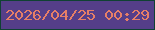 文字の大きさ：5、枠の色：104133、背景の色：553e89、文字の色：e67f67 無料ブログパーツのブログ時計