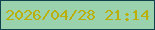 文字の大きさ：5、枠の色：10414d、背景の色：99d2ac、文字の色：bbaf0c 無料ブログパーツのブログ時計