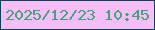 文字の大きさ：1、枠の色：104253、背景の色：f7bdf6、文字の色：44a479 無料ブログパーツのブログ時計
