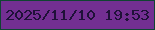 文字の大きさ：5、枠の色：104432、背景の色：732f92、文字の色：1f1139 無料ブログパーツのブログ時計