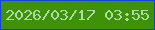 文字の大きさ：2、枠の色：1044d2、背景の色：3f9107、文字の色：abdba6 無料ブログパーツのブログ時計