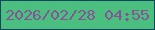 文字の大きさ：2、枠の色：10455e、背景の色：4bbf7f、文字の色：845497 無料ブログパーツのブログ時計