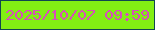 文字の大きさ：2、枠の色：104750、背景の色：82ef13、文字の色：d84fba 無料ブログパーツのブログ時計