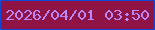 文字の大きさ：3、枠の色：1047d2、背景の色：8f1344、文字の色：bd86f6 無料ブログパーツのブログ時計