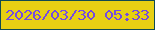 文字の大きさ：1、枠の色：104a52、背景の色：e7d013、文字の色：744be1 無料ブログパーツのブログ時計
