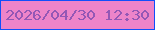 文字の大きさ：1、枠の色：104ffb、背景の色：ed84c9、文字の色：9457b5 無料ブログパーツのブログ時計