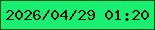 文字の大きさ：5、枠の色：105118、背景の色：1bef71、文字の色：1c1504 無料ブログパーツのブログ時計