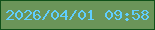 文字の大きさ：4、枠の色：105119、背景の色：6b9559、文字の色：60ceff 無料ブログパーツのブログ時計