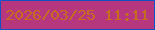 文字の大きさ：5、枠の色：1052c4、背景の色：b7377f、文字の色：c56c21 無料ブログパーツのブログ時計